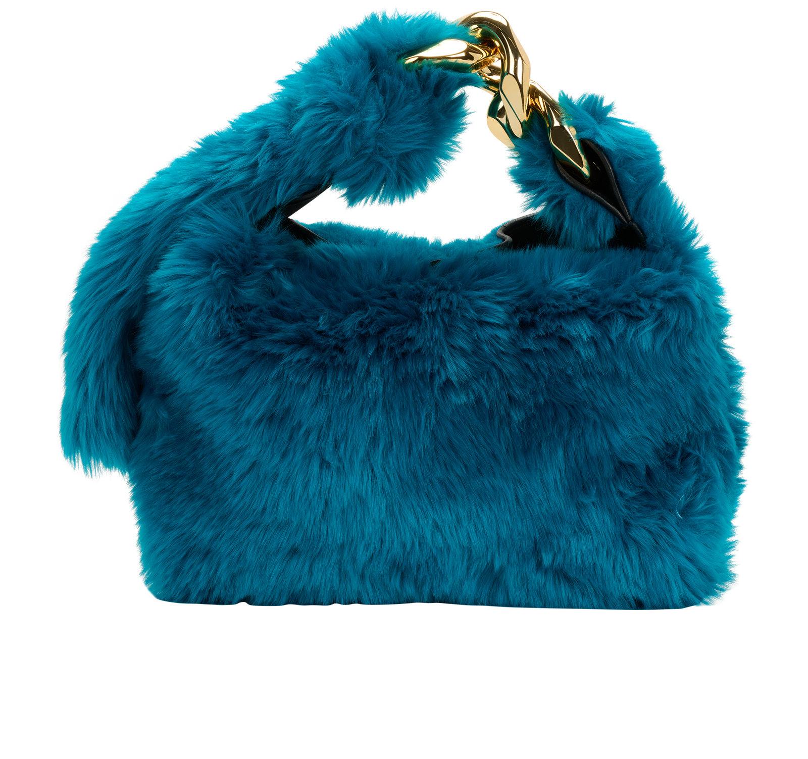 Chain Hobo, &pound;350, Handbags, Blue, Faux Fur, Back view